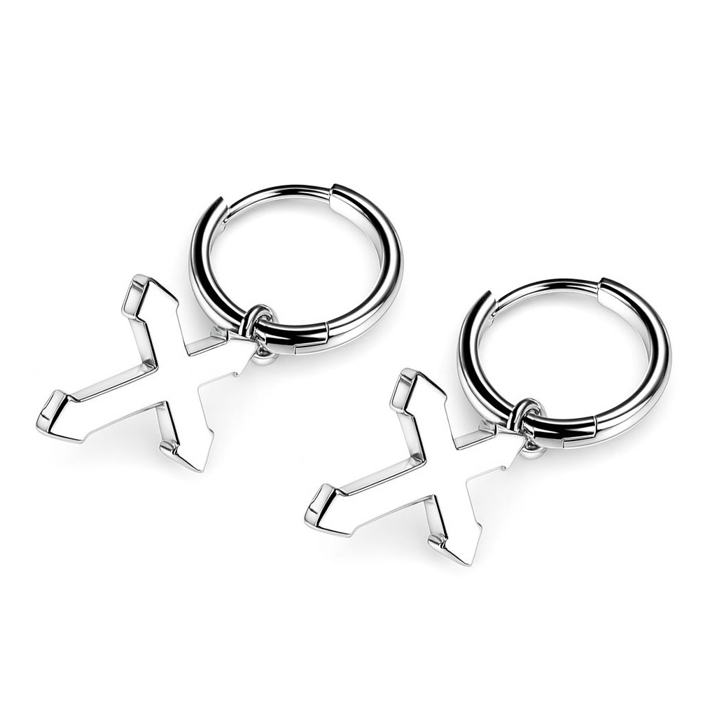 BECHTGOLD Kreuz Hängeohrringe Damen, 925er Silber